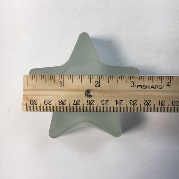 Ikea 2 Star Shaped Frosted Glass Candle Tea Light Holders 1.5" High 3" Diameter - Picture 4 of 7